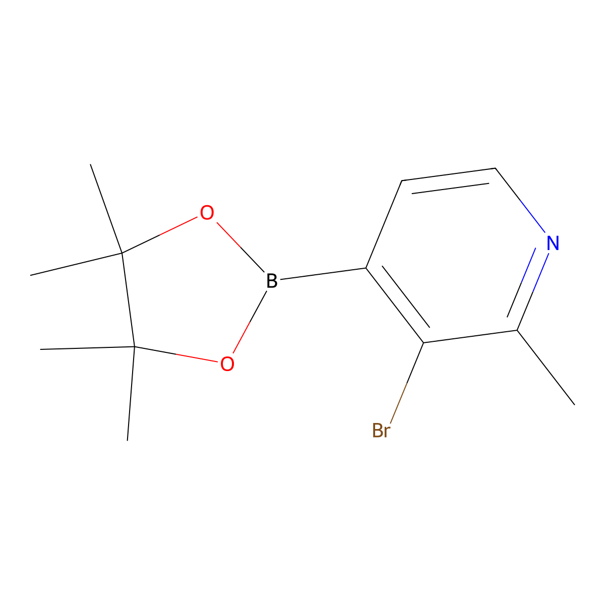 2-Methyl-3-bromopyridine-4-boronic acid pinacol ester molecular structure, CAS 1402172-60-4