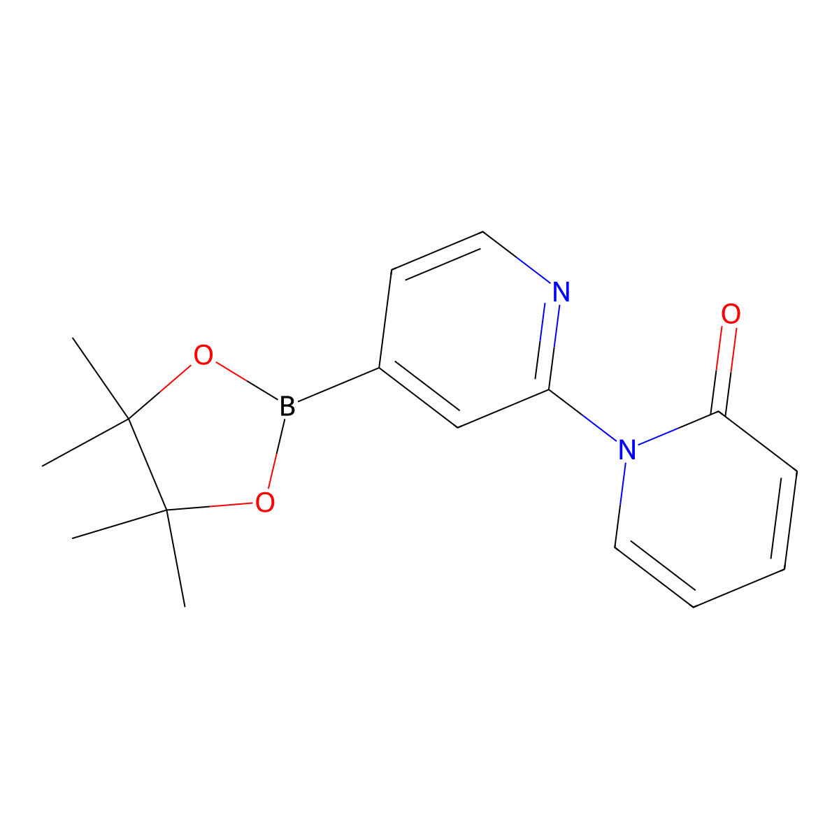 2-(1H-Pyridin-2-one)pyridine-4-boronic acid pinacol ester molecular structure, CAS 1402172-62-6