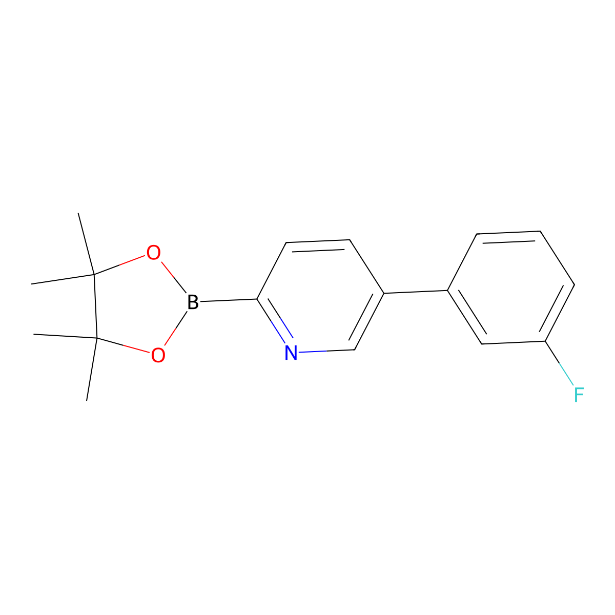5-(3-Fluorophenyl)pyridine-2-boronic acid pinacol ester molecular structure, CAS 1402172-76-2