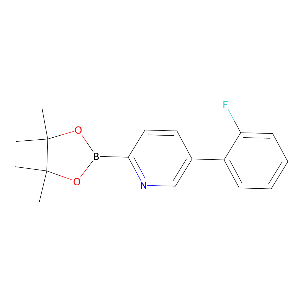 5-(2-Fluorophenyl)pyridine-2-boronic acid pinacol ester molecular structure, CAS 1402172-78-4