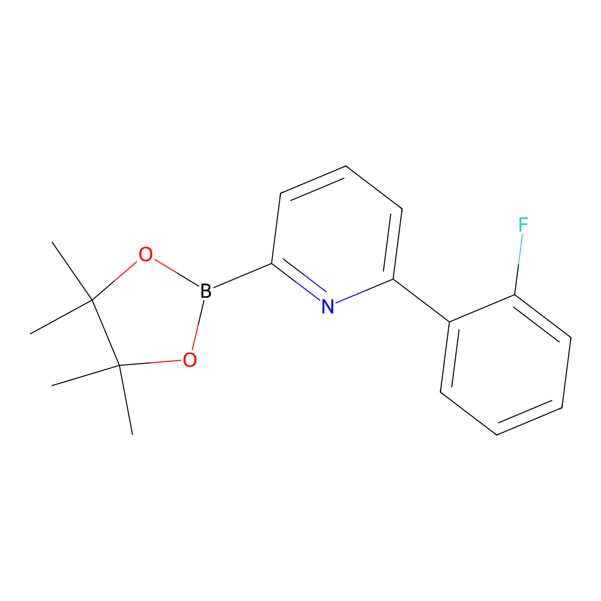 6-(2-Fluorophenyl)pyridine-2-boronic acid pinacol ester molecular structure, CAS 1402172-79-5