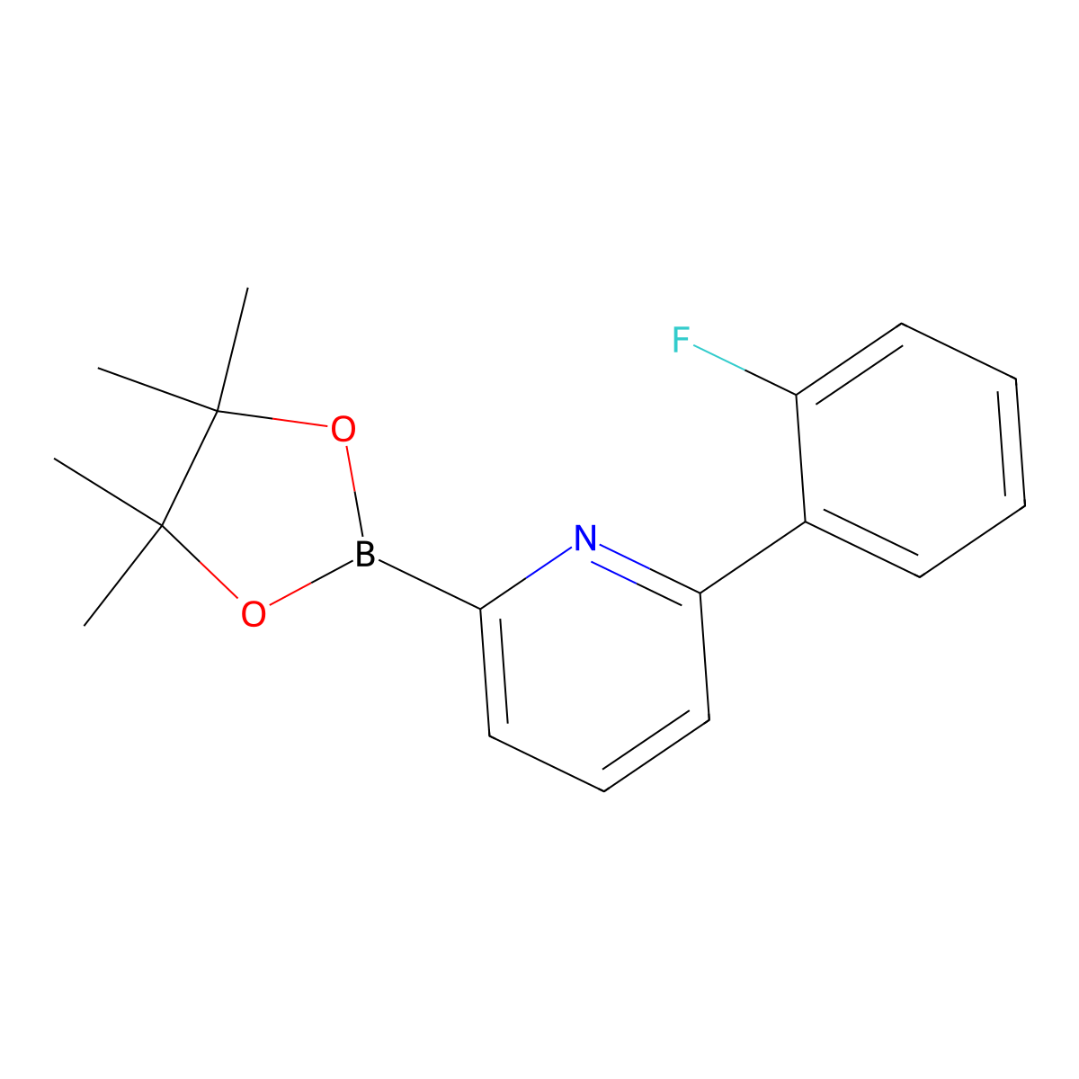6-(2-Fluorophenyl)pyridine-2-boronic acid pinacol ester molecular structure, CAS 1402172-79-5