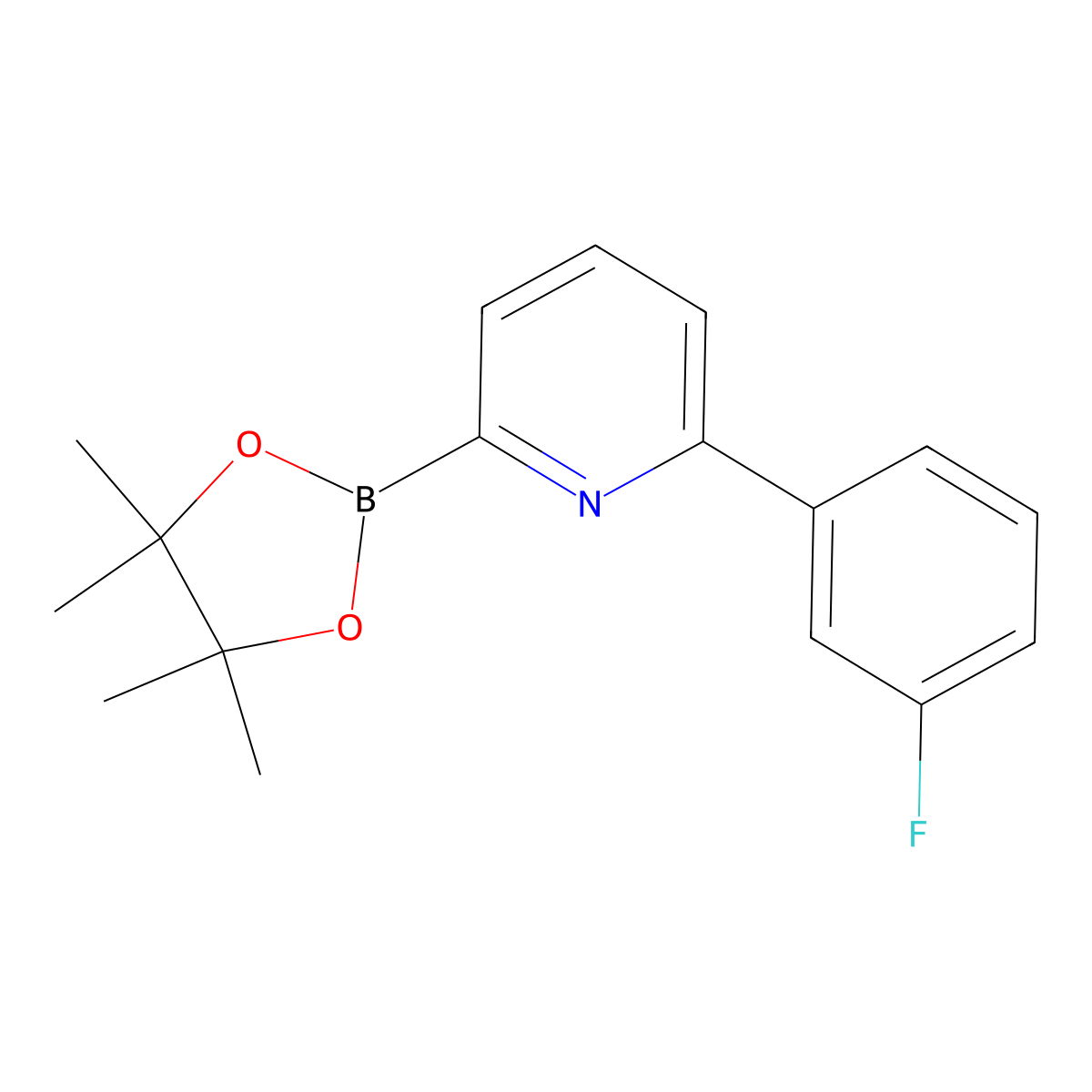 6-(3-Fluorophenyl)pyridine-2-boronic acid pinacol ester molecular structure, CAS 1402172-80-8