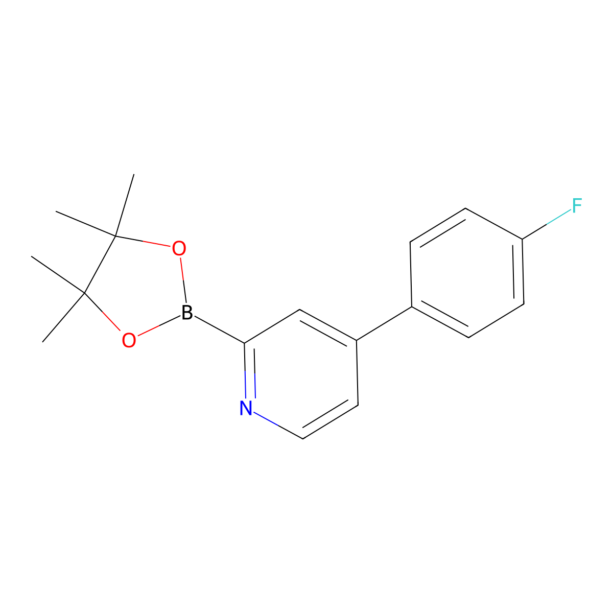 4-(4-Fluorophenyl)pyridine-2-boronic acid pinacol ester molecular structure, CAS 1402172-81-9