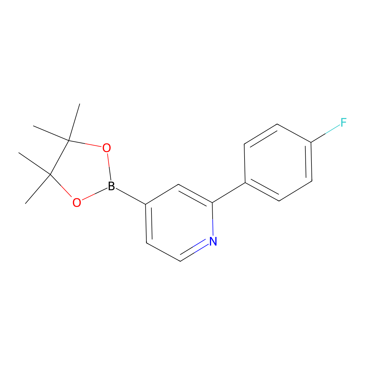 2-(4-Fluorophenyl)pyridine-4-boronic acid pinacol ester molecular structure, CAS 1402172-82-0