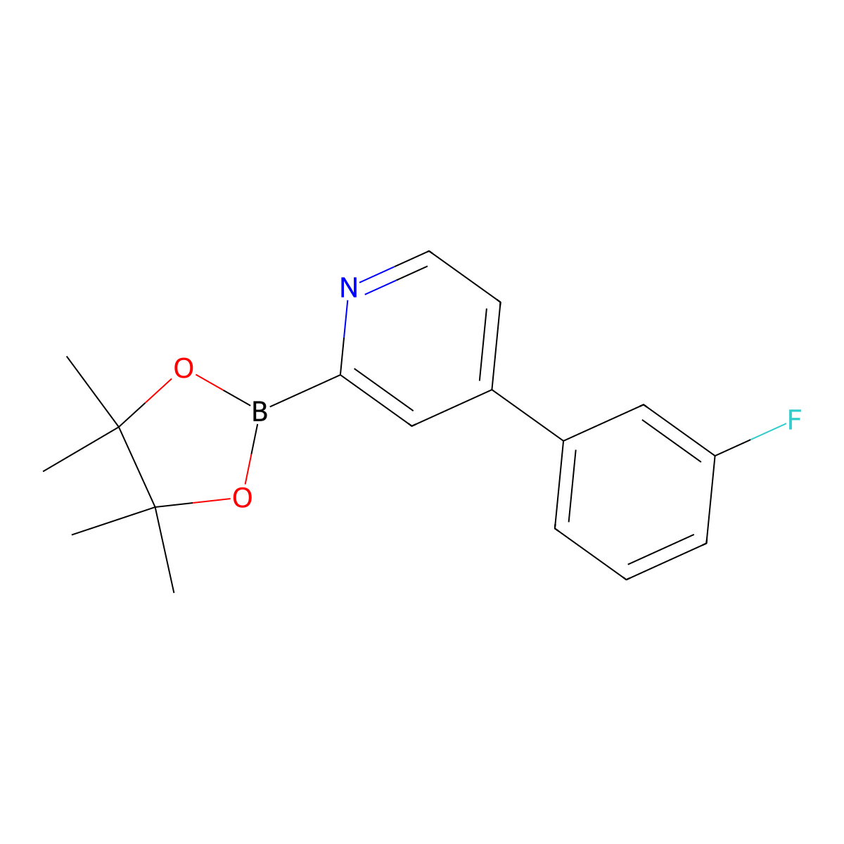 4-(3-Fluorophenyl)-2-(4,4,5,5-tetramethyl-1,3,2-dioxaborolan-2-yl)pyridine molecular structure, CAS 1402172-83-1