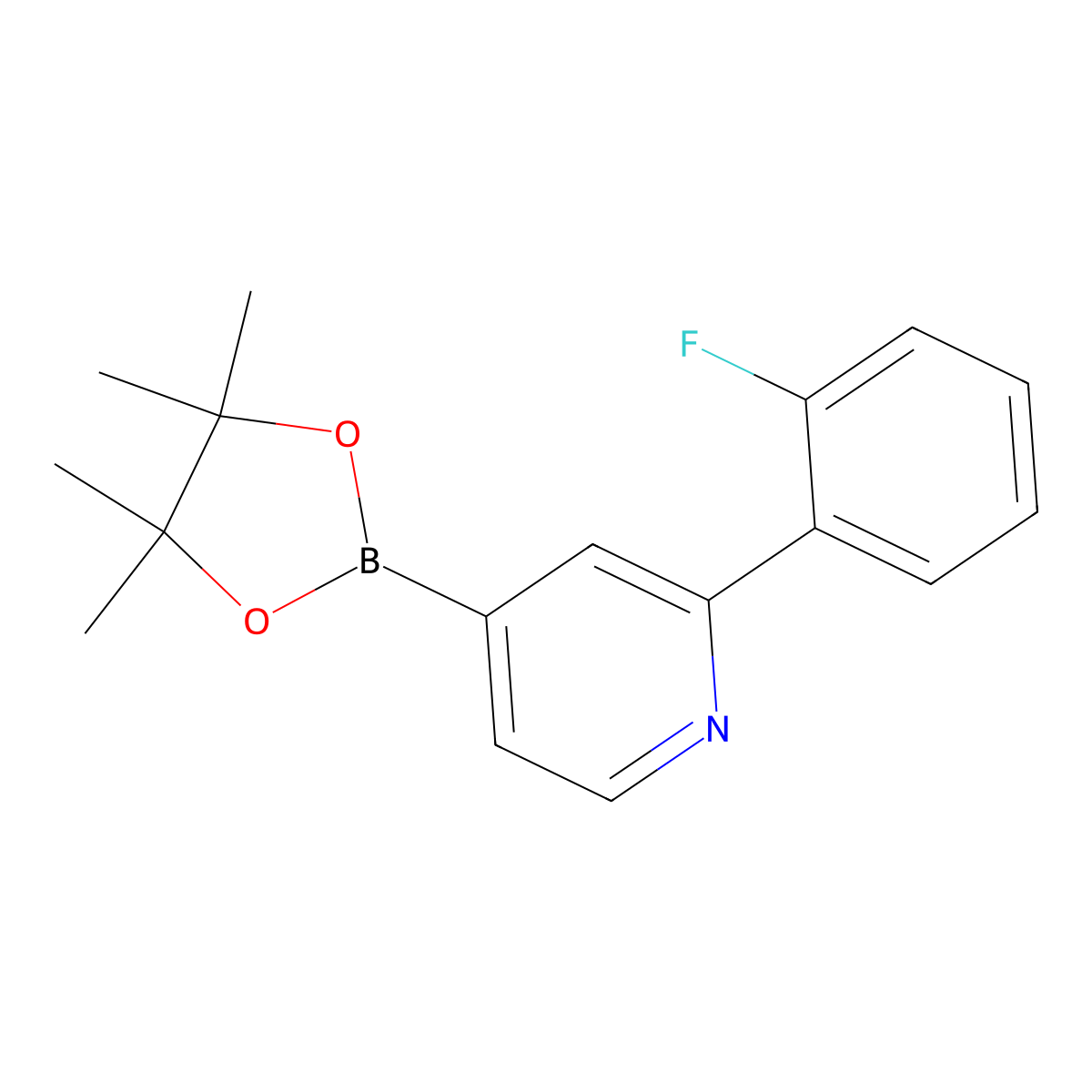 2-(2-Fluorophenyl)-4-(4,4,5,5-tetramethyl-1,3,2-dioxaborolan-2-yl)pyridine molecular structure, CAS 1402172-84-2