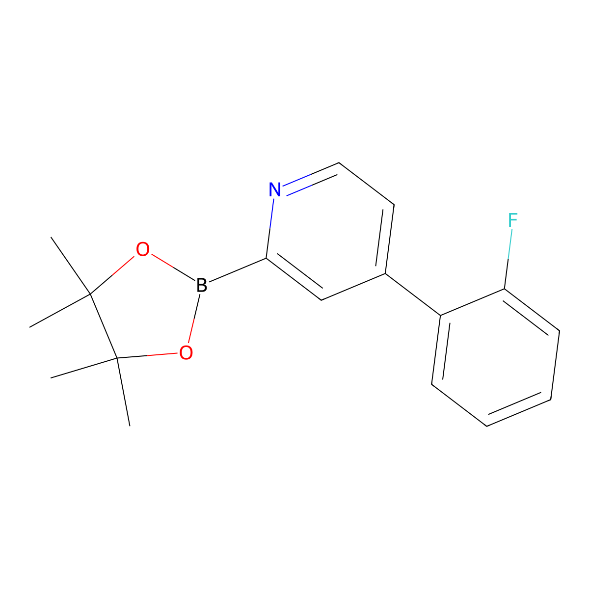 4-(2-Fluorophenyl)pyridine-2-boronic acid pinacol ester molecular structure, CAS 1402172-85-3