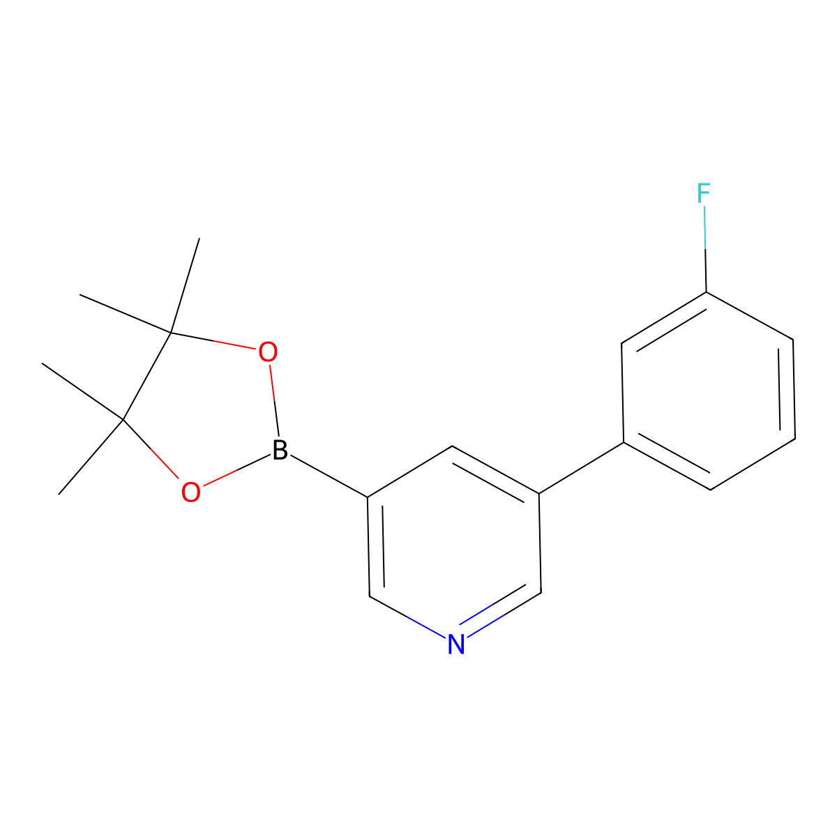 5-(3-Fluorophenyl)pyridine-3-boronic acid pinacol ester molecular structure, CAS 1402172-86-4