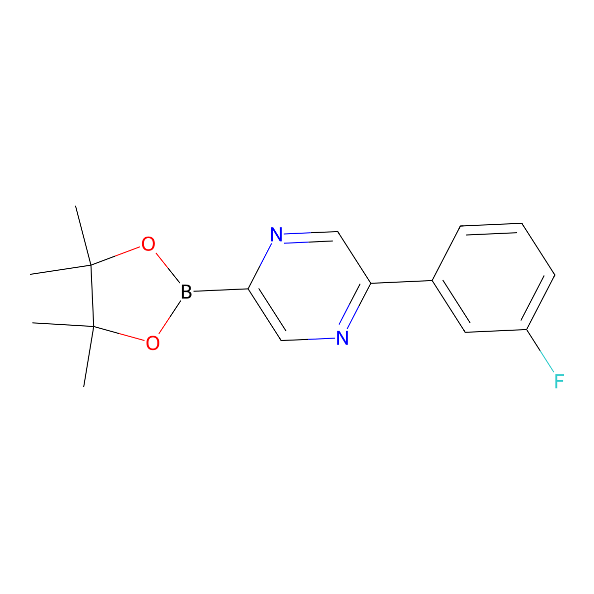 5-(3-Fluorophenyl)pyrazine-2-boronic acid pinacol ester molecular structure, CAS 1402172-91-1