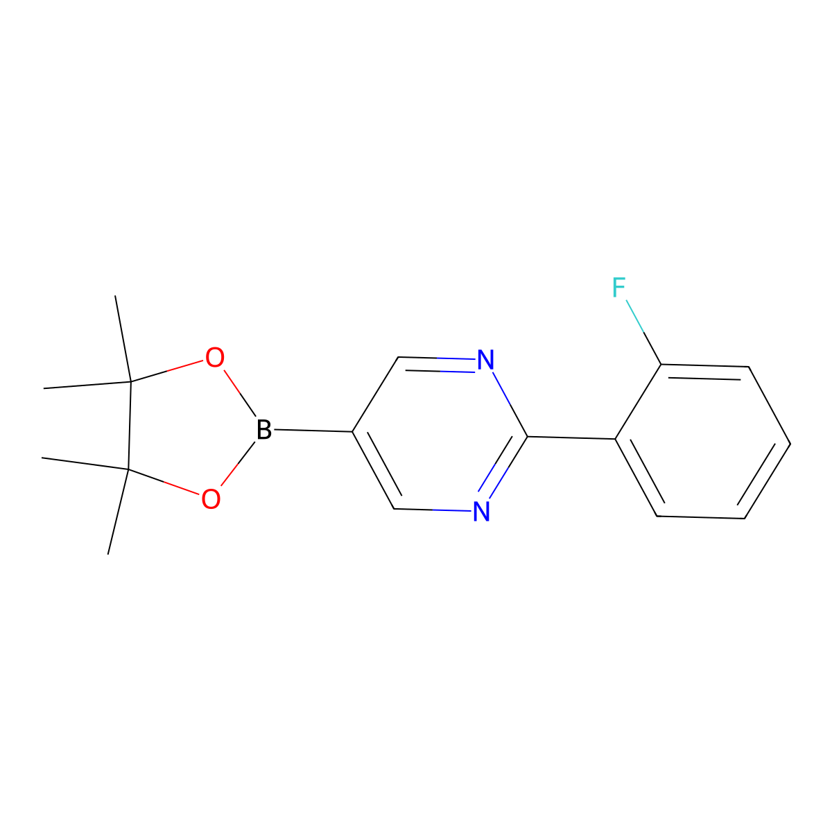 2-(2-Fluorophenyl)pyrimidine-5-boronic acid pinacol ester molecular structure, CAS 1402172-99-9