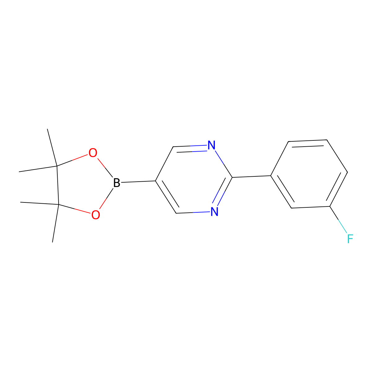 2-(3-Fluorophenyl)pyrimidine-5-boronic acid pinacol ester molecular structure, CAS 1402173-00-5