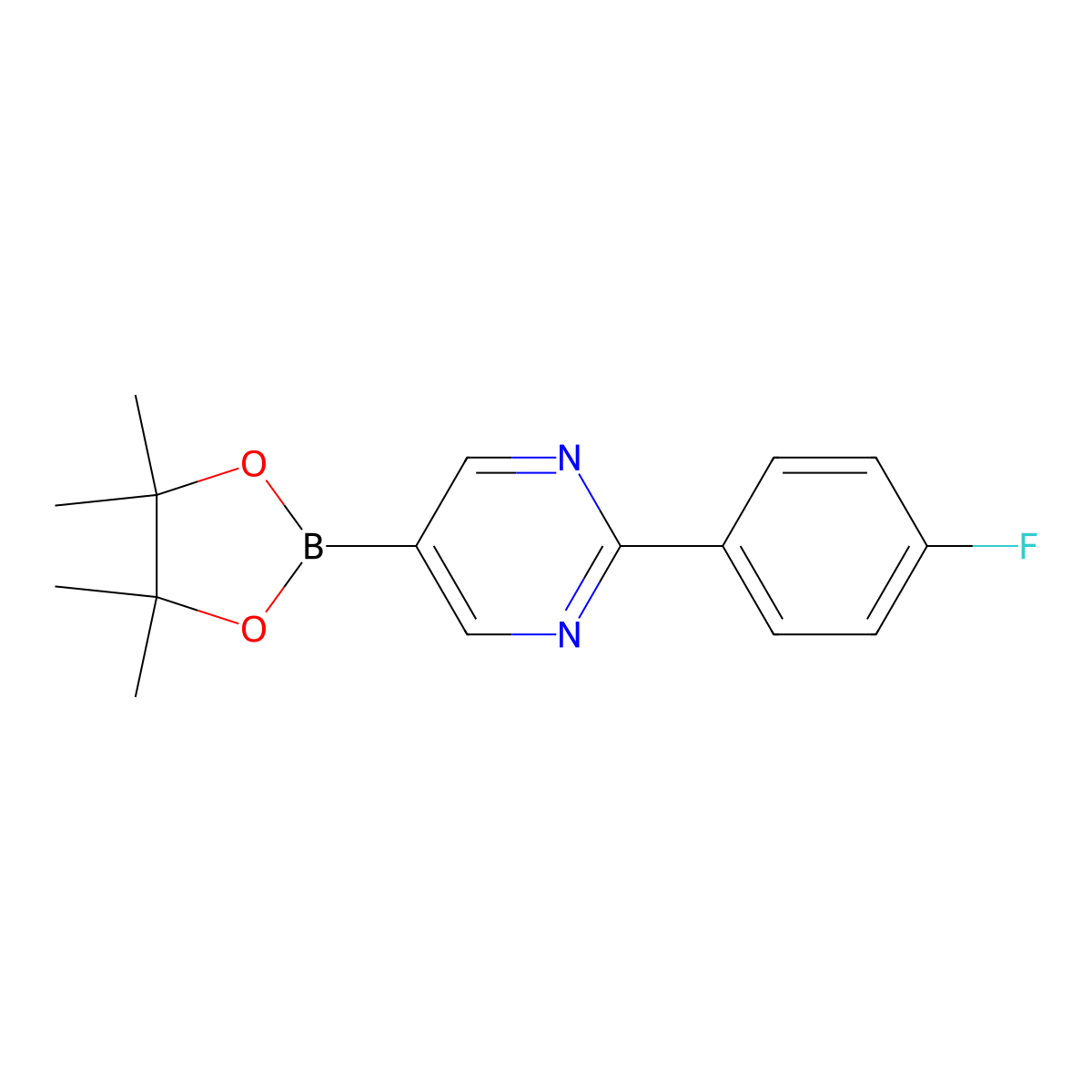 2-(4-Fluorophenyl)pyrimidine-5-boronic acid pinacol ester molecular structure, CAS 1402173-01-6