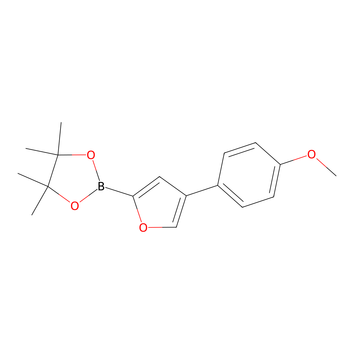 4-(4-Methoxyphenyl)furan-2-boronic acid pinacol ester molecular structure, CAS 1402173-03-8