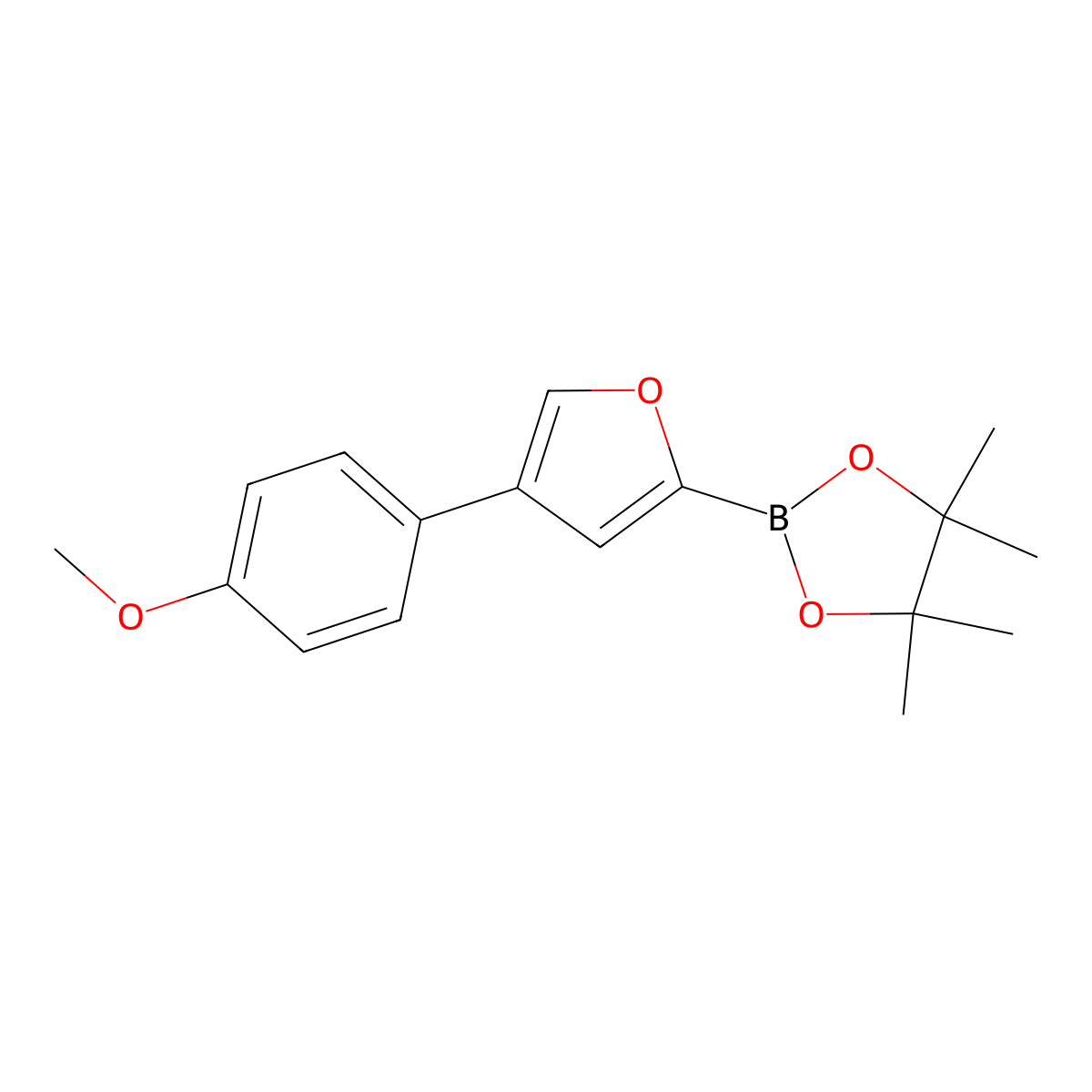 4-(4-Methoxyphenyl)furan-2-boronic acid pinacol ester molecular structure, CAS 1402173-03-8