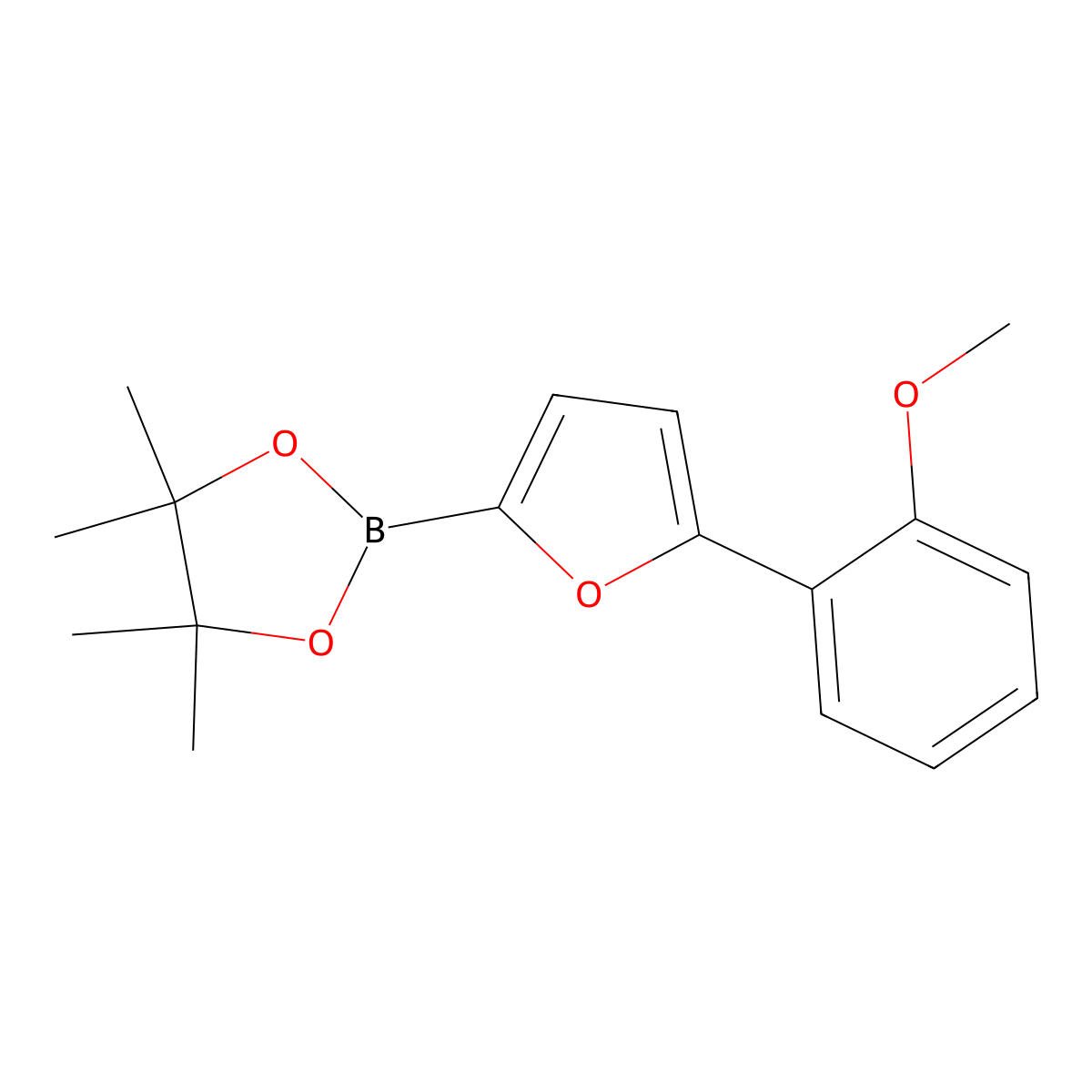 5-(2-Methoxyphenyl)furan-2-boronic acid pinacol ester molecular structure, CAS 1402173-04-9
