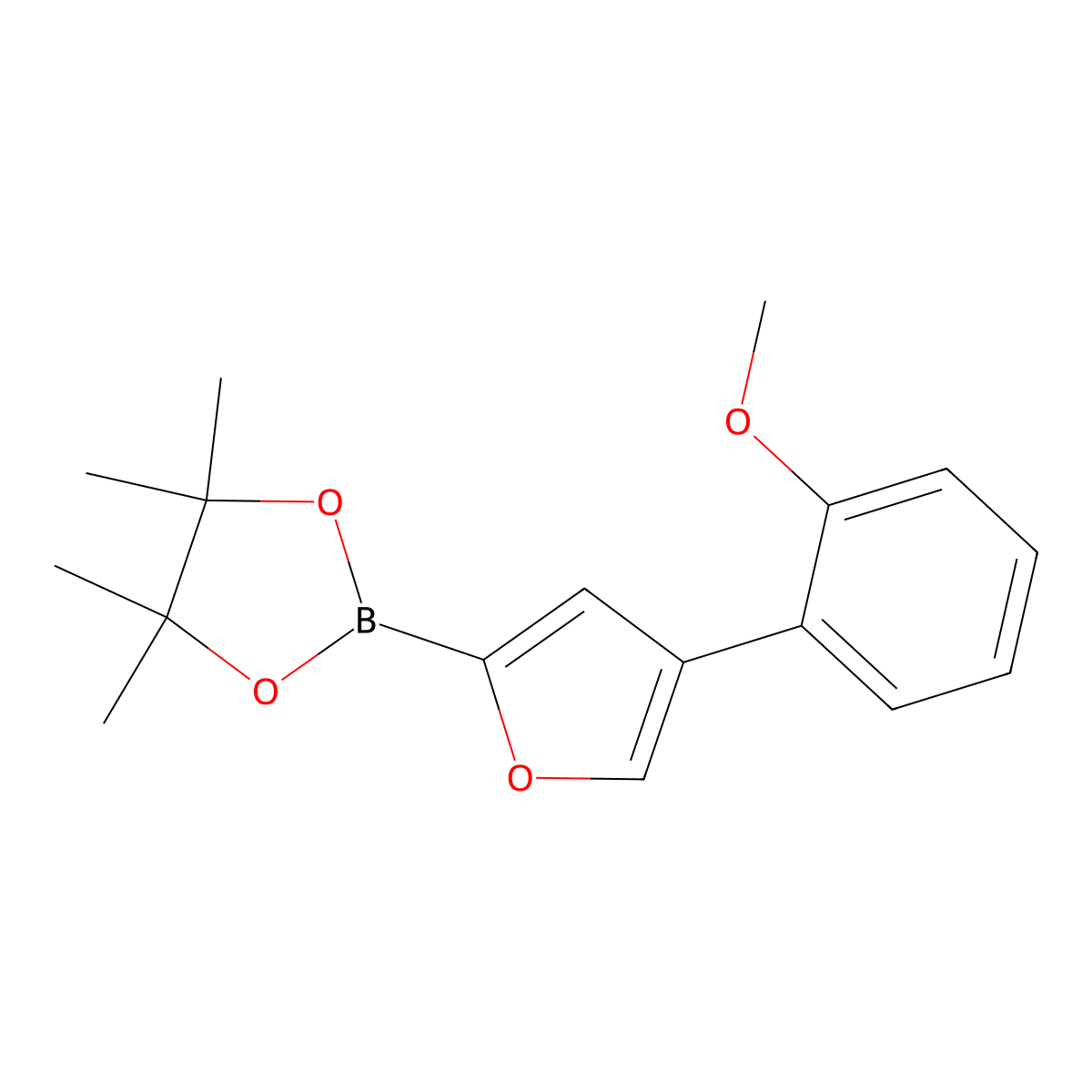 4-(2-Methoxyphenyl)furan-2-boronic acid pinacol ester molecular structure, CAS 1402173-05-0