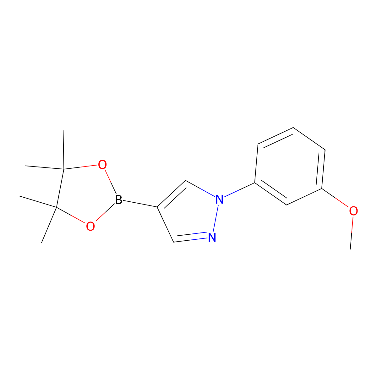 1-(3-Methoxyphenyl)-1H-pyrazole-4-boronic acid pinacol ester molecular structure, CAS 1402173-07-2