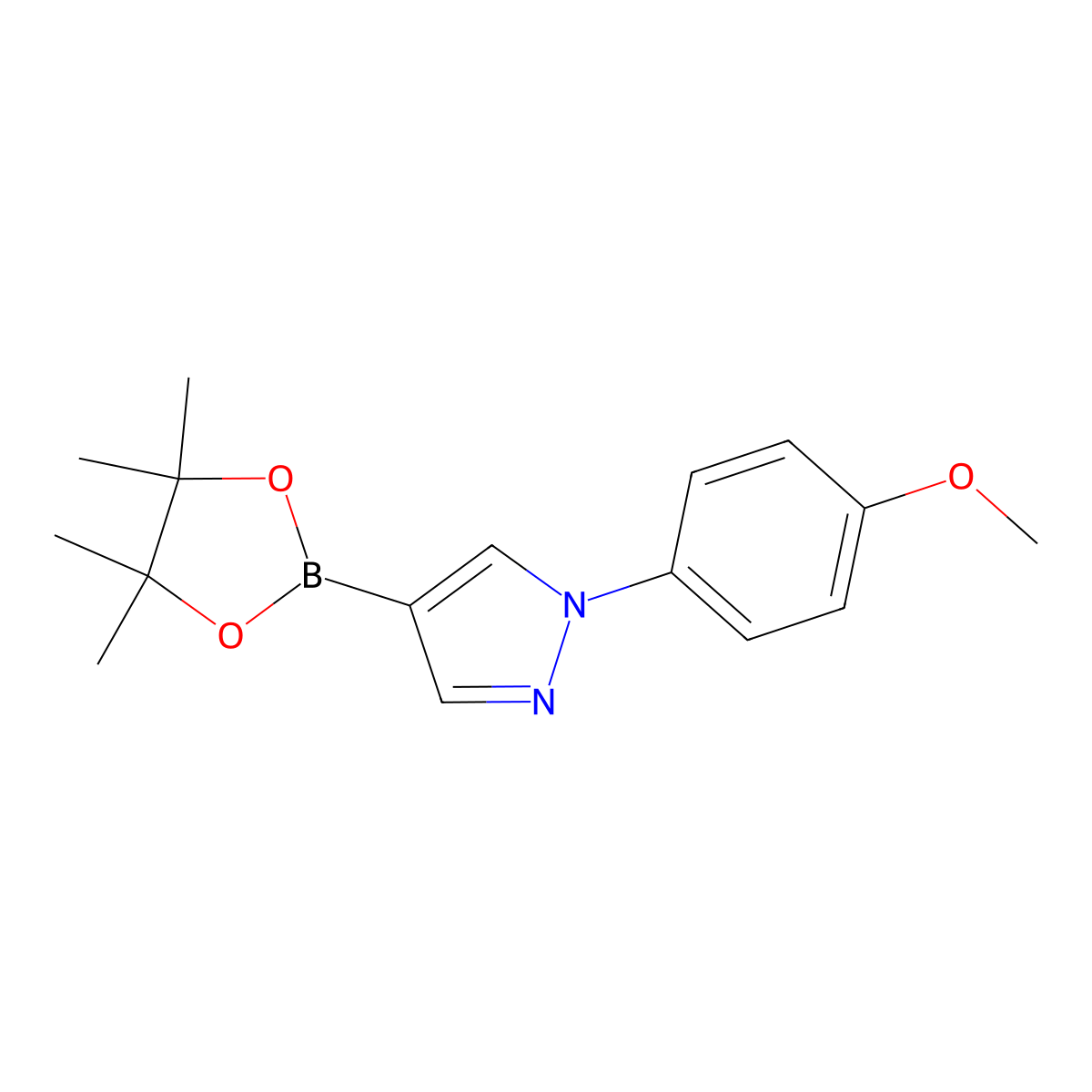 1-(4-Methoxyphenyl)-4-(4,4,5,5-tetramethyl-1,3,2-dioxaborolan-2-yl)-1H-pyrazole molecular structure, CAS 1402173-08-3