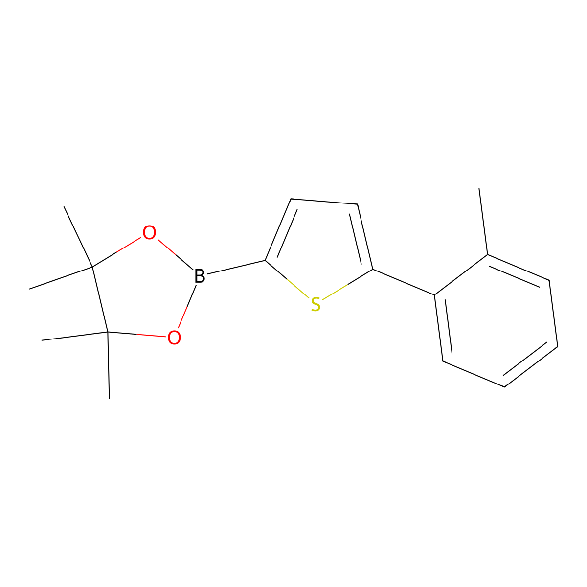 5-(2-Tolyl)thiophene-2-boronic acid pinacol ester molecular structure, CAS 1402173-82-3
