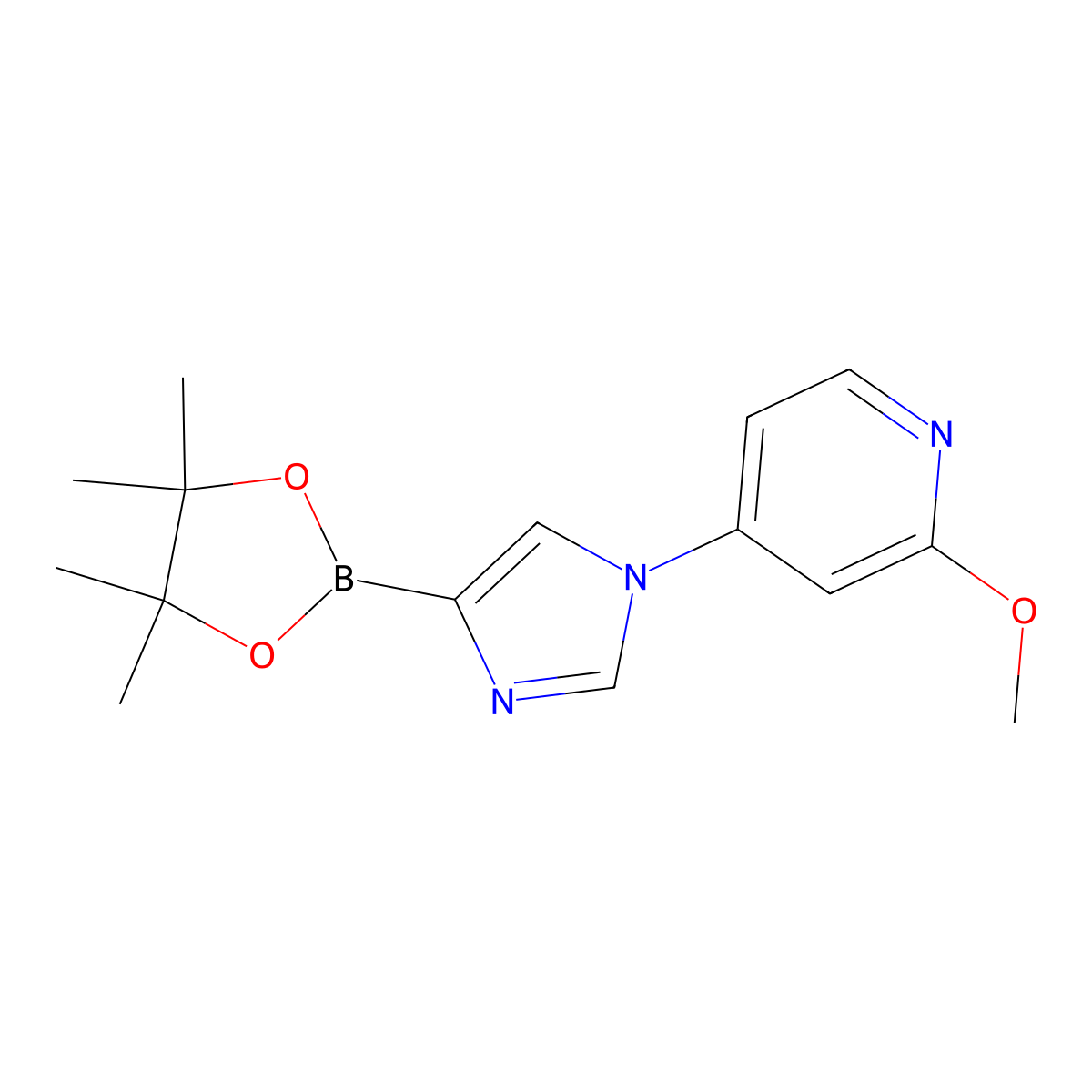 1-(2-Methoxy-4-pyridyl)-1H-imidazole-4-boronic acid pinacol ester molecular structure, CAS 1402173-85-6