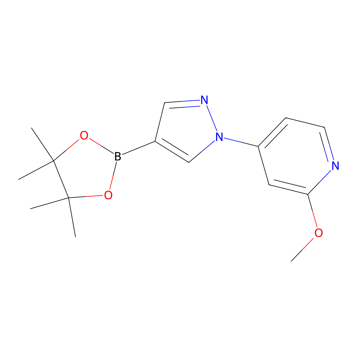 1-(2-Methoxy-4-pyridyl)-1H-pyrazole-4-boronic acid pinacol ester molecular structure, CAS 1402173-86-7