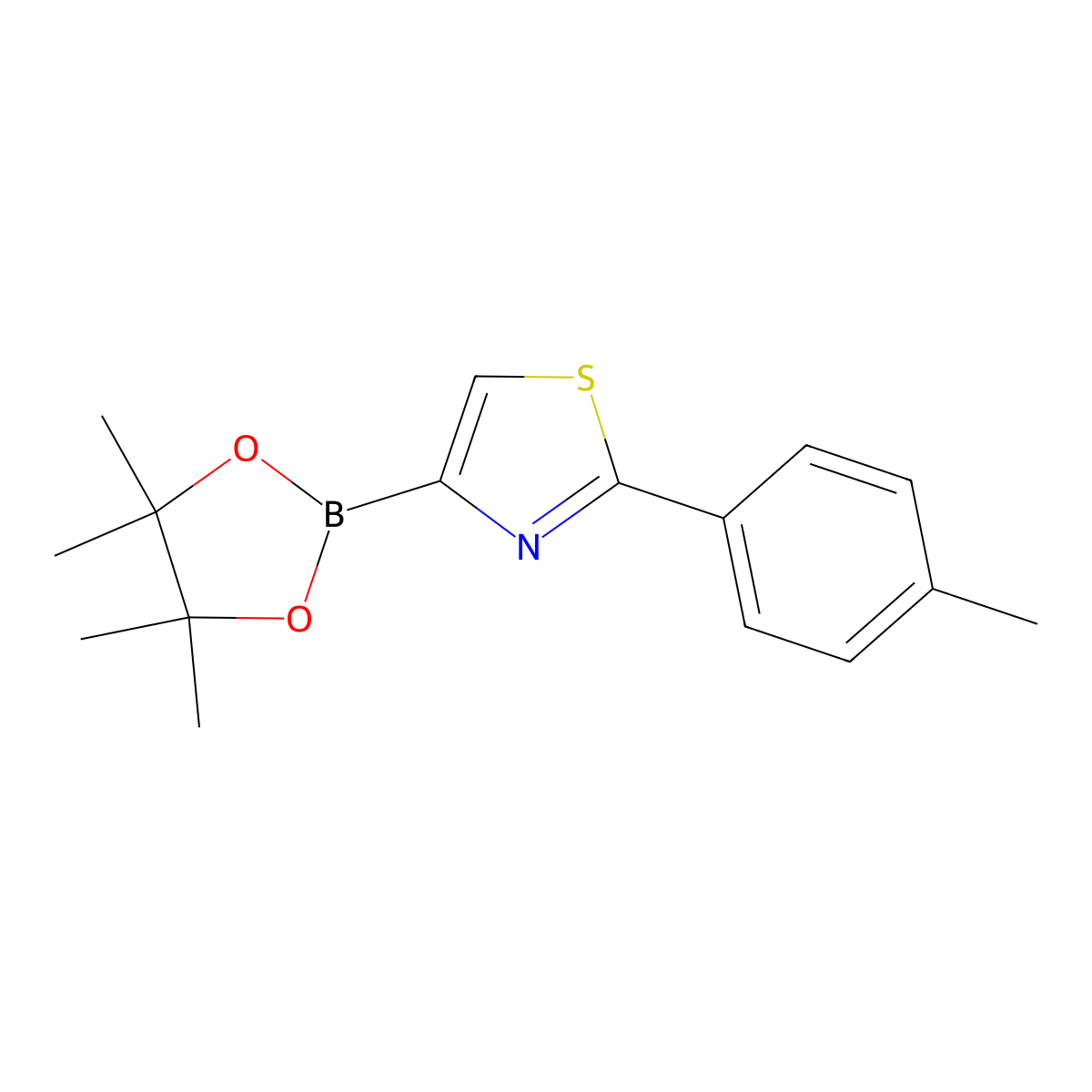 2-(4-Tolyl)thiazole-4-boronic acid pinacol ester molecular structure, CAS 1402173-87-8