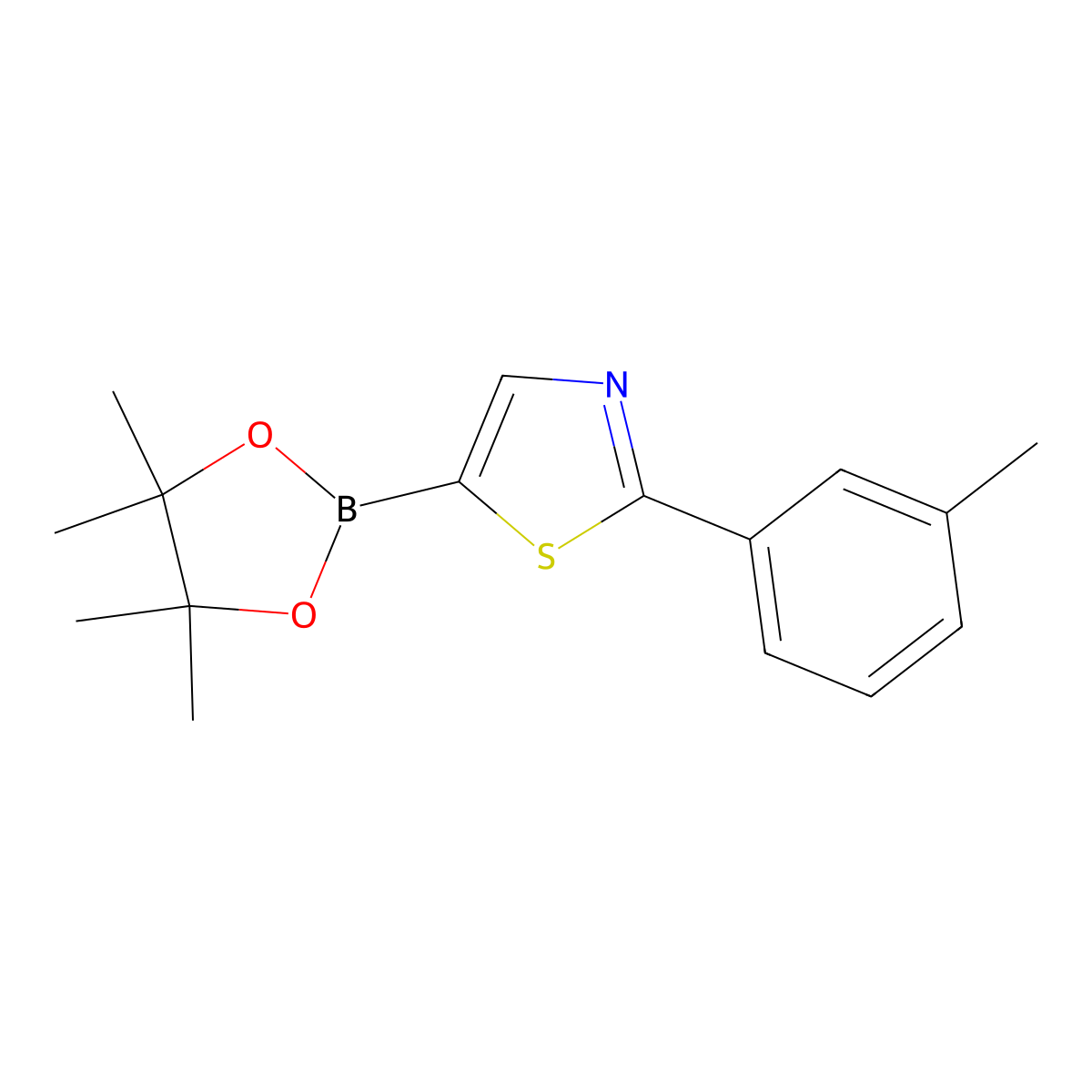 5-(4,4,5,5-Tetramethyl-1,3,2-dioxaborolan-2-yl)-2-(m-tolyl)thiazole molecular structure, CAS 1402173-91-4