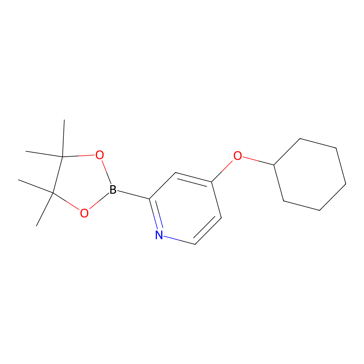 4-(Cyclohexyloxy)pyridine-2-boronic acid pinacol ester molecular structure, CAS 1402174-16-6