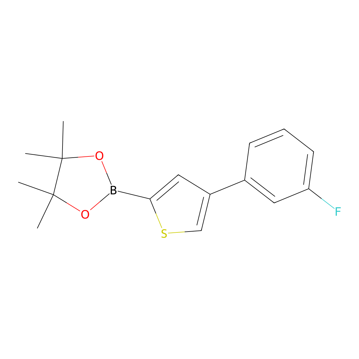 4-(3-Fluorophenyl)thiophene-2-boronic acid pinacol ester molecular structure, CAS 1402174-28-0