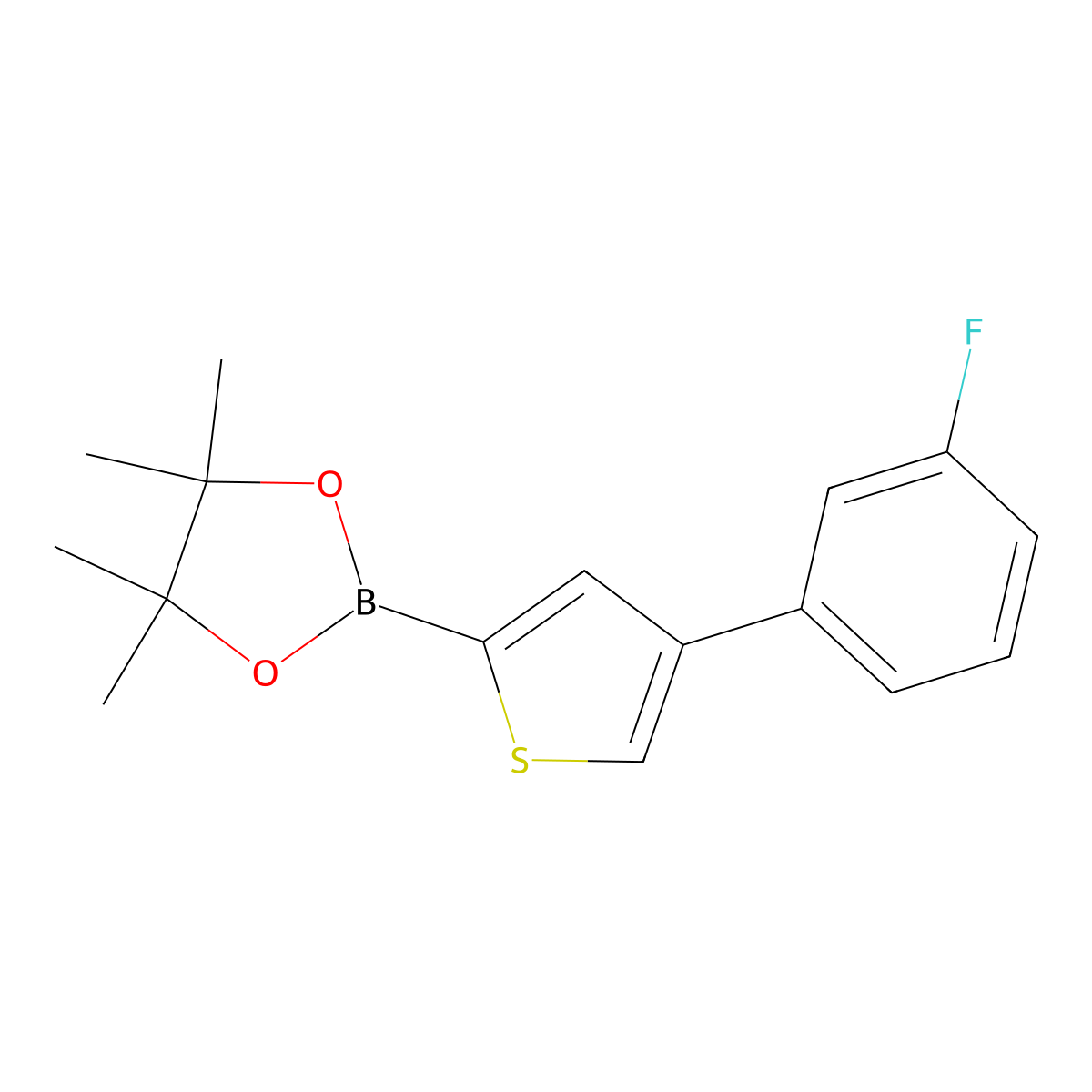 4-(3-Fluorophenyl)thiophene-2-boronic acid pinacol ester molecular structure, CAS 1402174-28-0