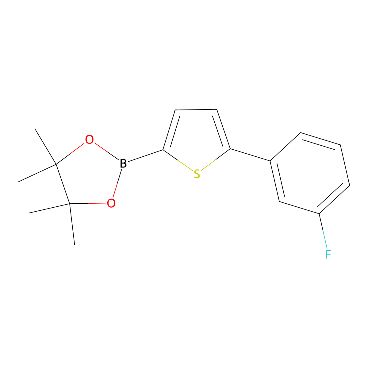 5-(3-Fluorophenyl)thiophene-2-boronic acid pinacol ester molecular structure, CAS 1402174-30-4