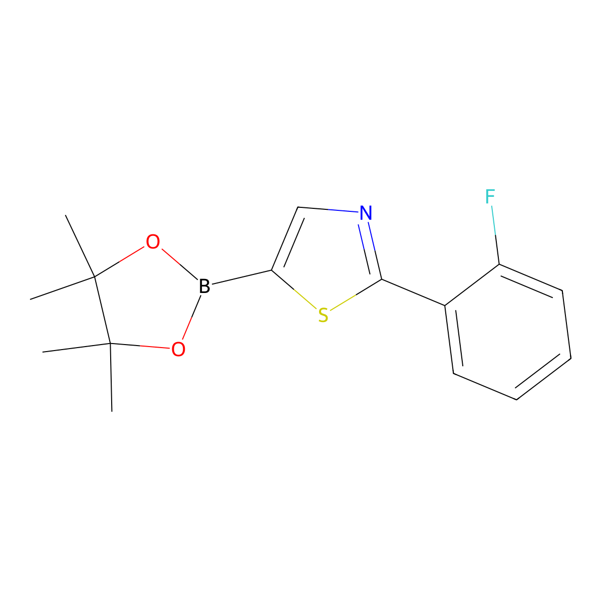 2-(2-Fluorophenyl)thiazole-5-boronic acid pinacol ester molecular structure, CAS 1402174-44-0