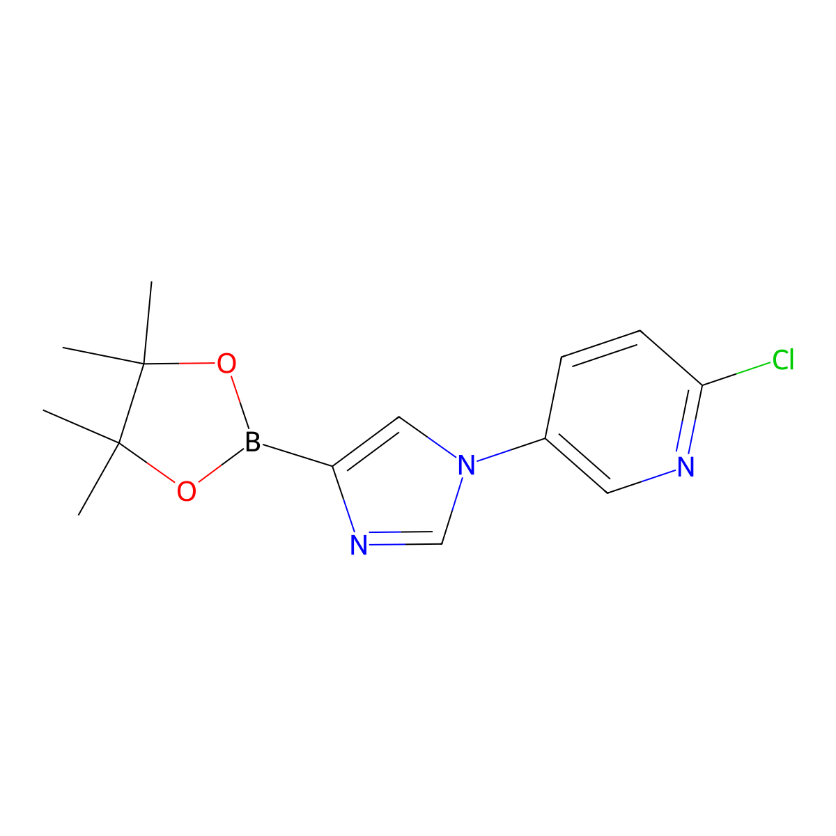 1-(6-Chloro-3-pyridyl)-1H-imidazole-4-boronic acid pinacol ester molecular structure, CAS 1402174-45-1