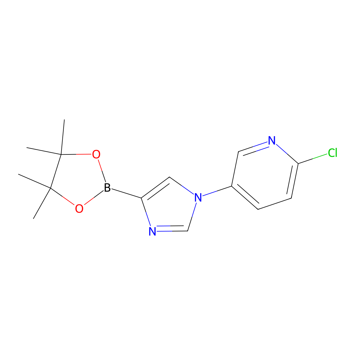 1-(6-Chloro-3-pyridyl)-1H-imidazole-4-boronic acid pinacol ester molecular structure, CAS 1402174-45-1
