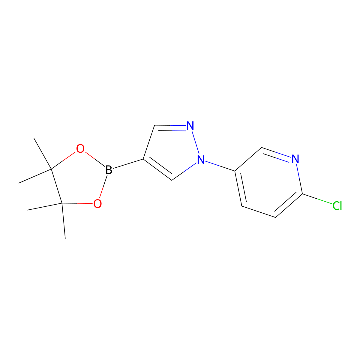 1-(6-Chloro-3-pyridyl)-1H-pyrazole-4-boronic acid pinacol ester molecular structure, CAS 1402174-46-2