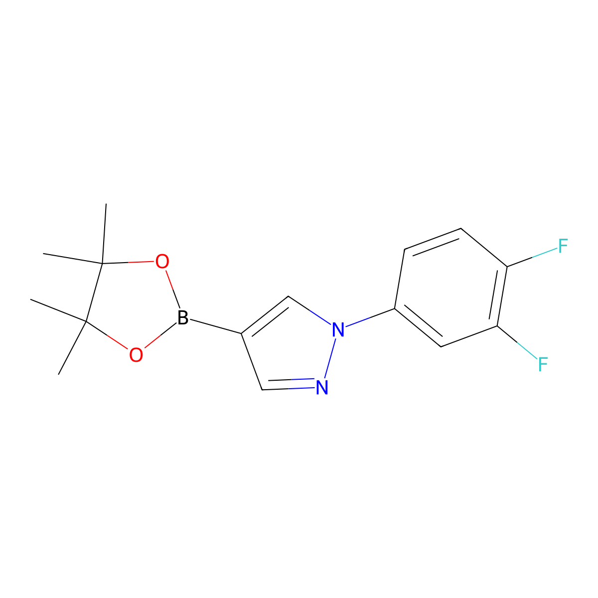 1-(3,4-Difluorophenyl)-1H-pyrazole-4-boronic acid pinacol ester molecular structure, CAS 1402174-48-4