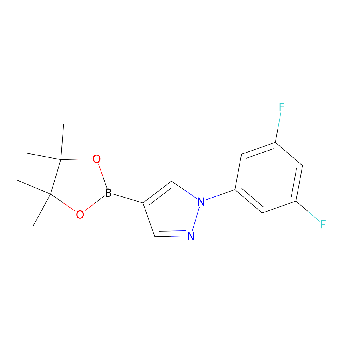 1-(3,5-Difluorophenyl)-1H-pyrazole-4-boronic acid pinacol ester molecular structure, CAS 1402174-49-5