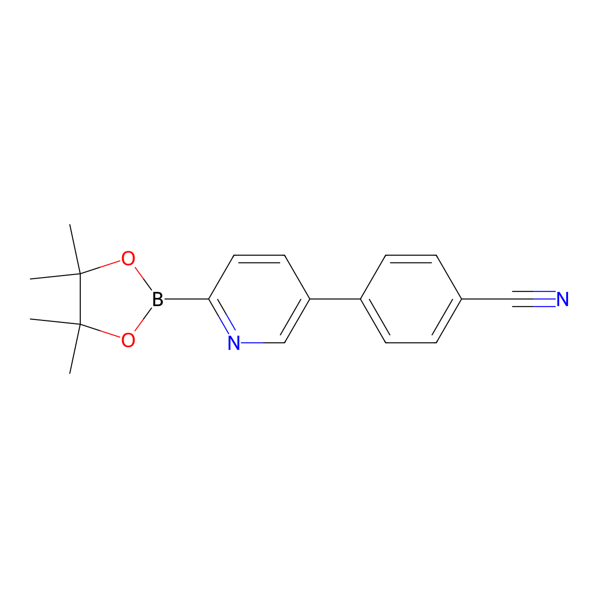 5-(4-Cyanophenyl)pyridine-2-boronic acid pinacol ester molecular structure, CAS 1402174-53-1