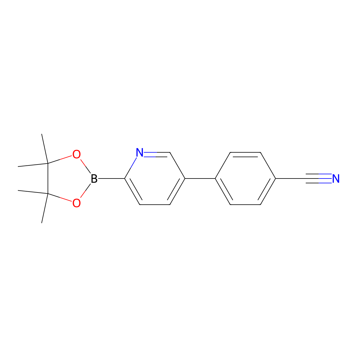 5-(4-Cyanophenyl)pyridine-2-boronic acid pinacol ester molecular structure, CAS 1402174-53-1