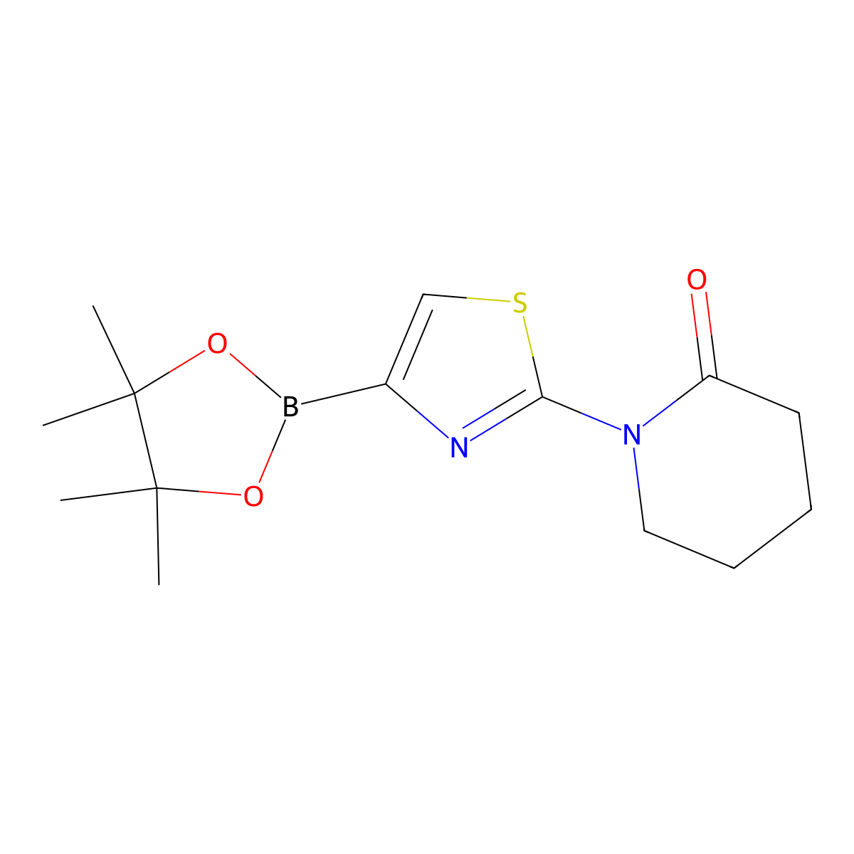 2-(Piperidon-1-yl)thiazole-4-boronic acid pinacol ester molecular structure, CAS 1402174-63-3