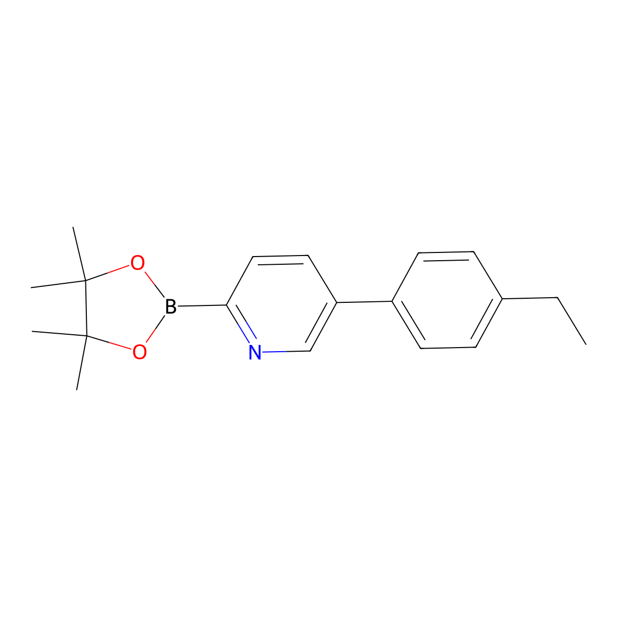 5-(4-Ethylphenyl)pyridine-2-boronic acid pinacol ester molecular structure, CAS 1402174-66-6