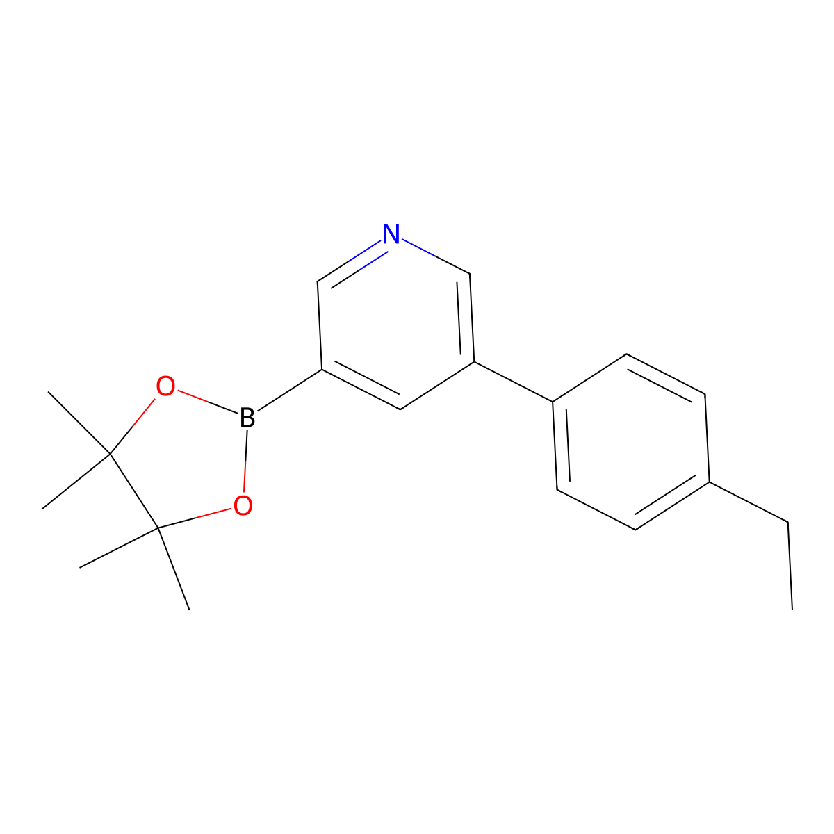 5-(4-Ethylphenyl)pyridine-3-boronic acid pinacol ester molecular structure, CAS 1402174-67-7