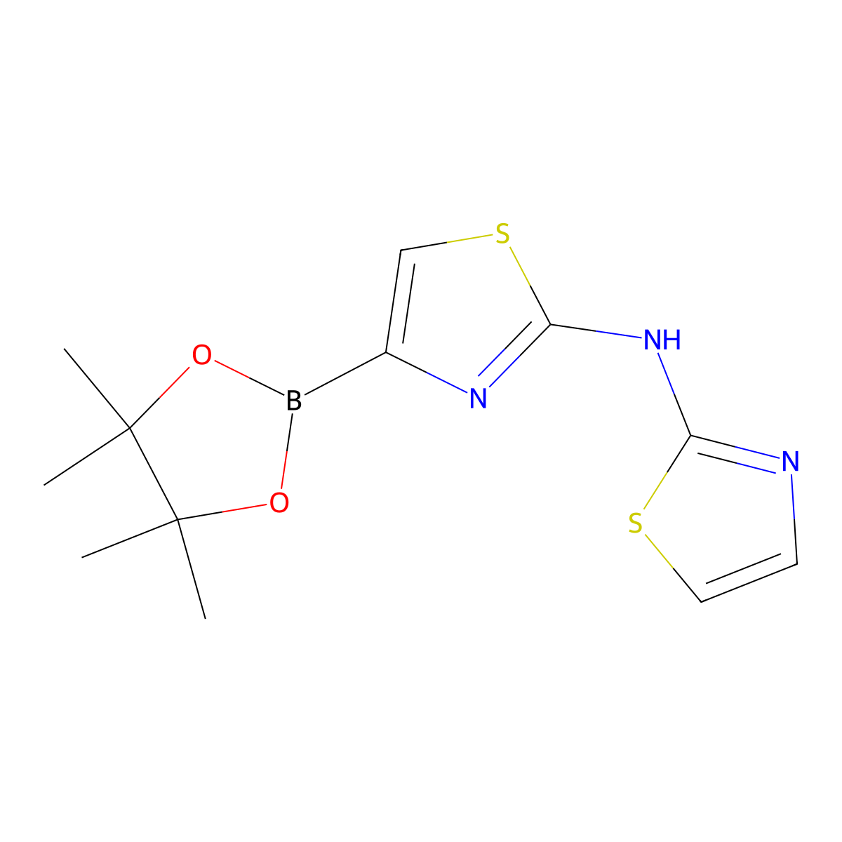 2-(2-Thiazolylamino)thiazole-4-boronic acid pinacol ester molecular structure, CAS 1402174-68-8