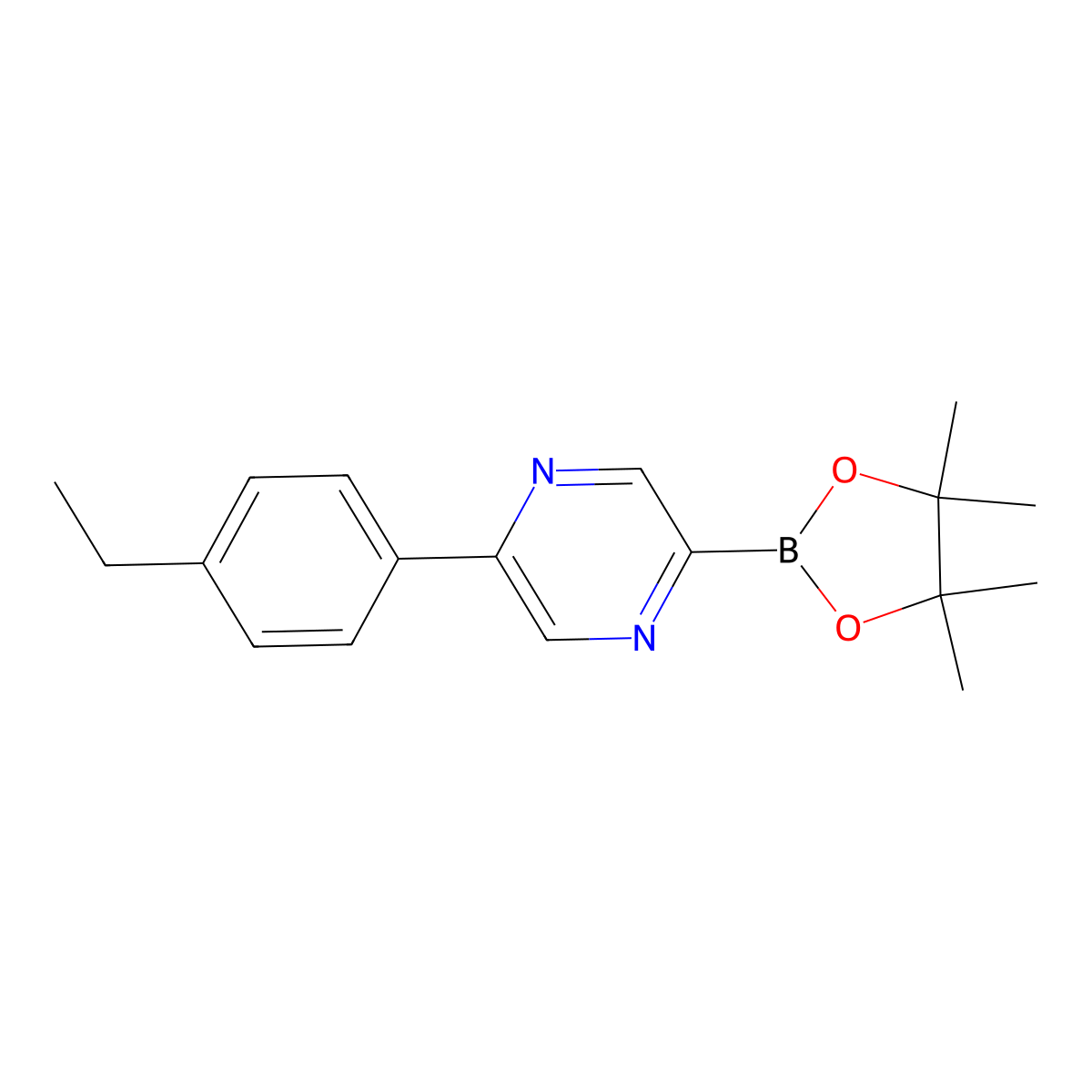5-(4-Ethylphenyl)pyrazine-2-boronic acid pinacol ester molecular structure, CAS 1402174-70-2