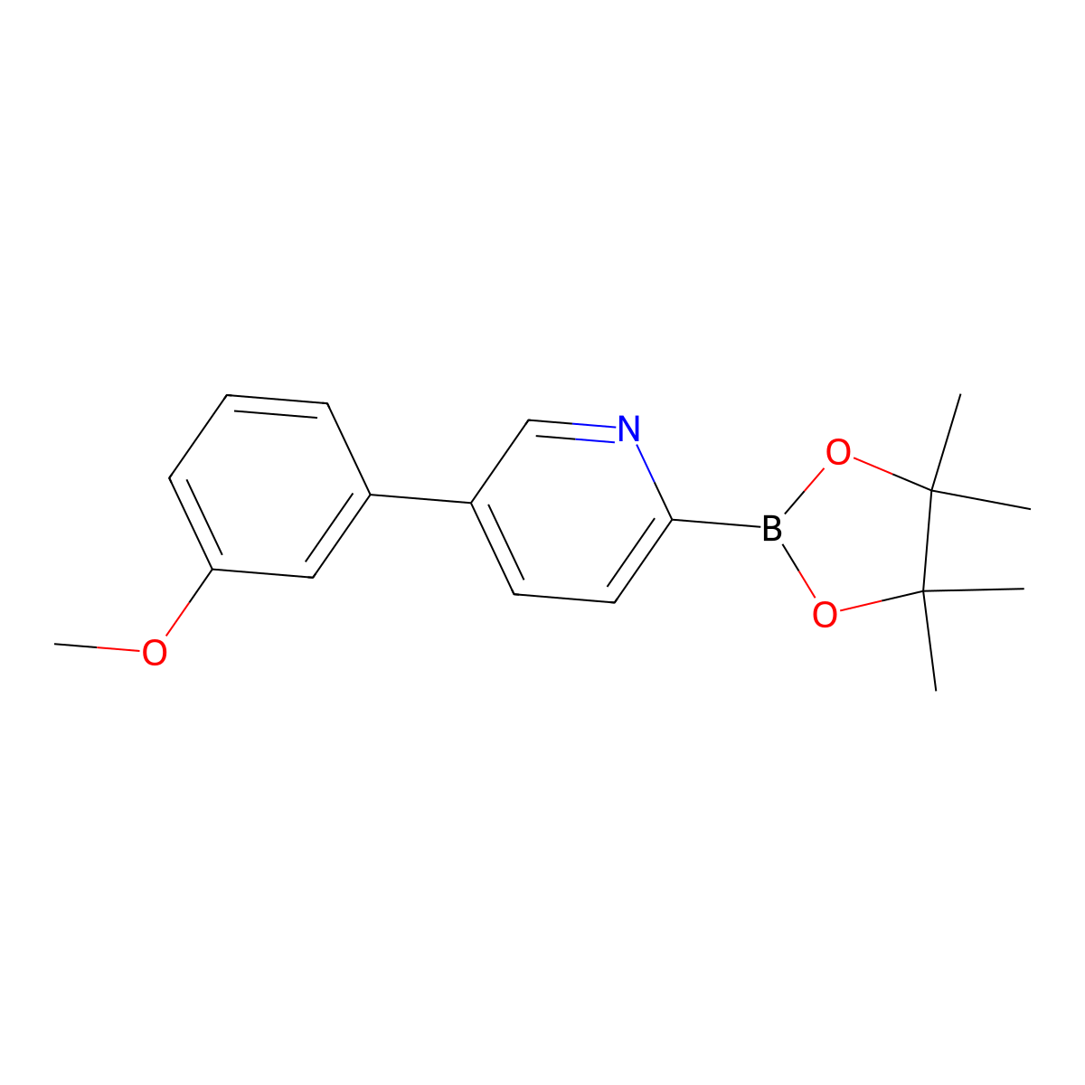 5-(3-Methoxyphenyl)pyridine-2-boronic acid pinacol ester molecular structure, CAS 1402174-76-8