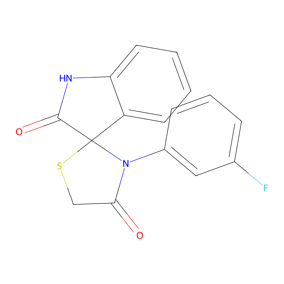 3-(3-fluorophenyl)spiro[1,3-thiazolidine-2,3'-1H-indole]-2',4-dione molecular structure, CAS 140219-79-0