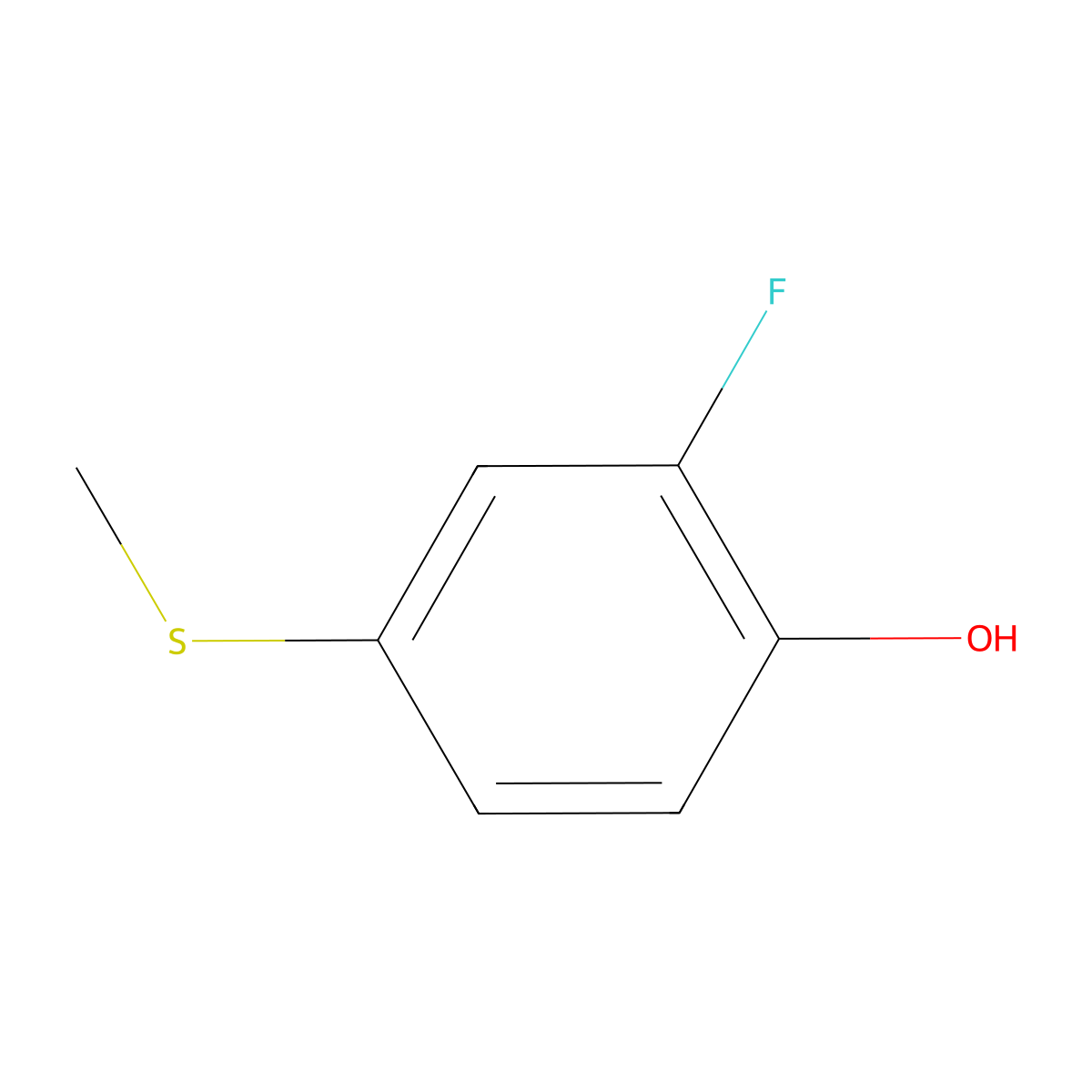 2-Fluoro-4-(methylthio)phenol molecular structure, CAS 140220-05-9