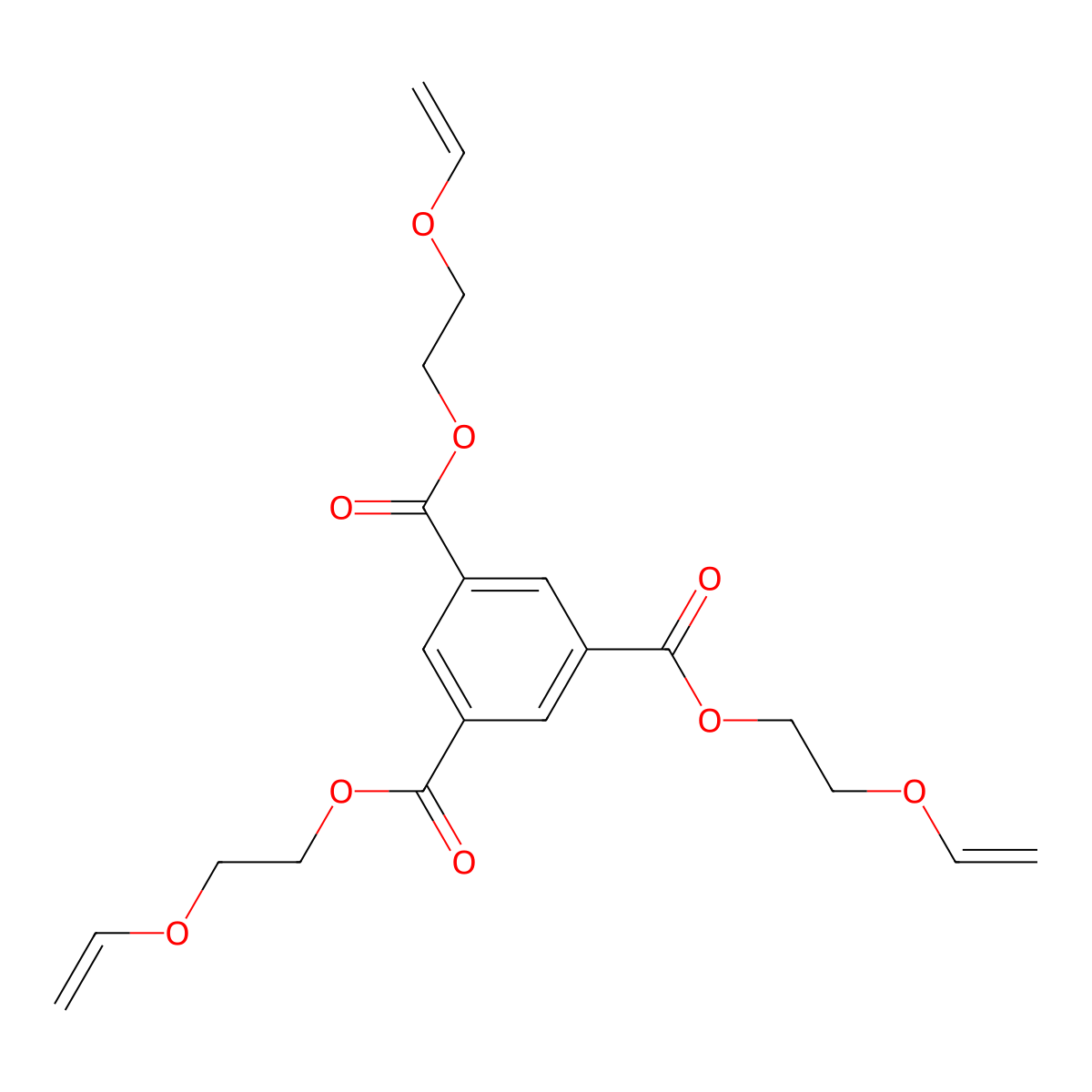 Tris[2-(ethenyloxy)ethyl] benzene-1,3,5-tricarboxylate molecular structure, CAS 140220-84-4