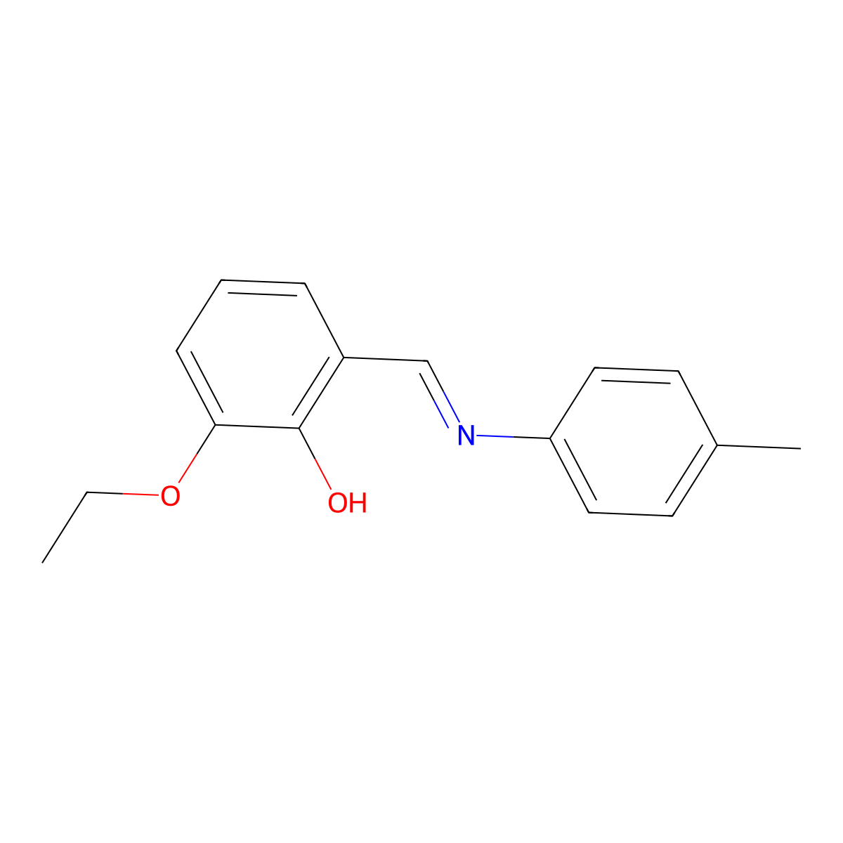 2-ethoxy-6-{(E)-[(4-methylphenyl)imino]methyl}phenol molecular structure, CAS 1402215-10-4